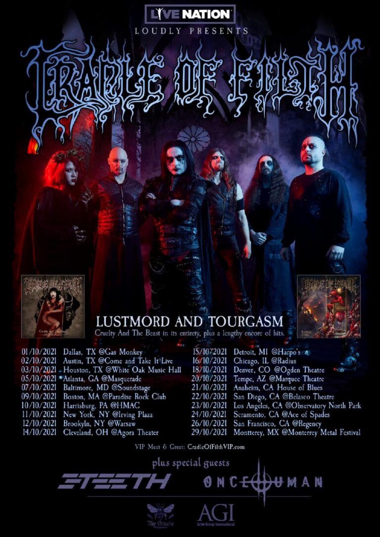 CRADLE OF FILTH 2021 U.S. Tour With 3TEETH And ONCE HUMAN
