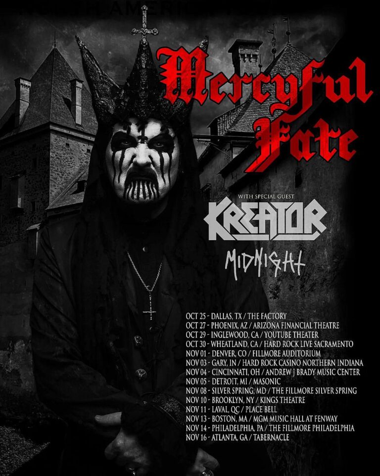 MERCYFUL FATE Announces First North American Tour In Over Two Decades. KREATOR and MIDNIGHT To Support