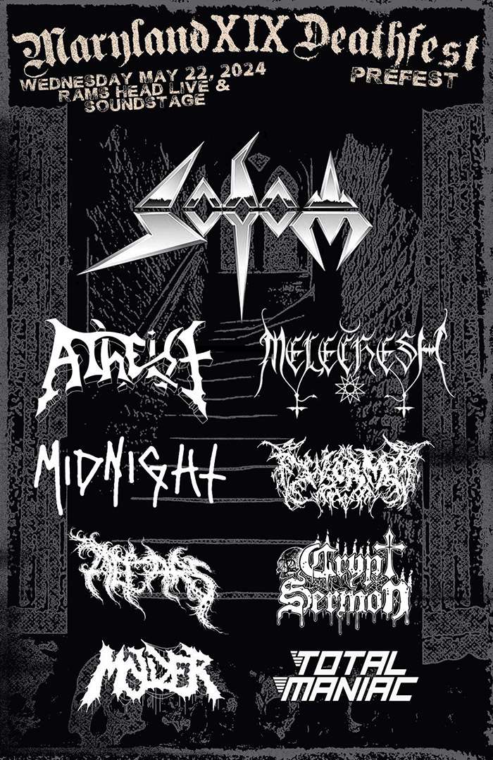 Sodom, Melechesh, Atheist announced for Maryland Deathfest 2024 pre-party