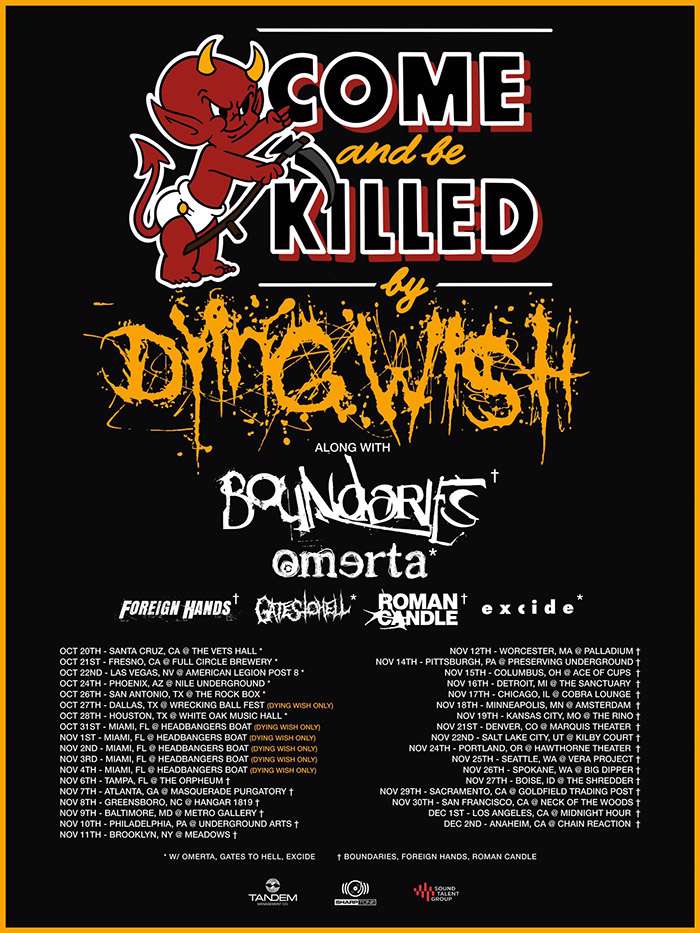 Dying Wish announce headlining Fall tour ft Boundaries, Omerta, and more