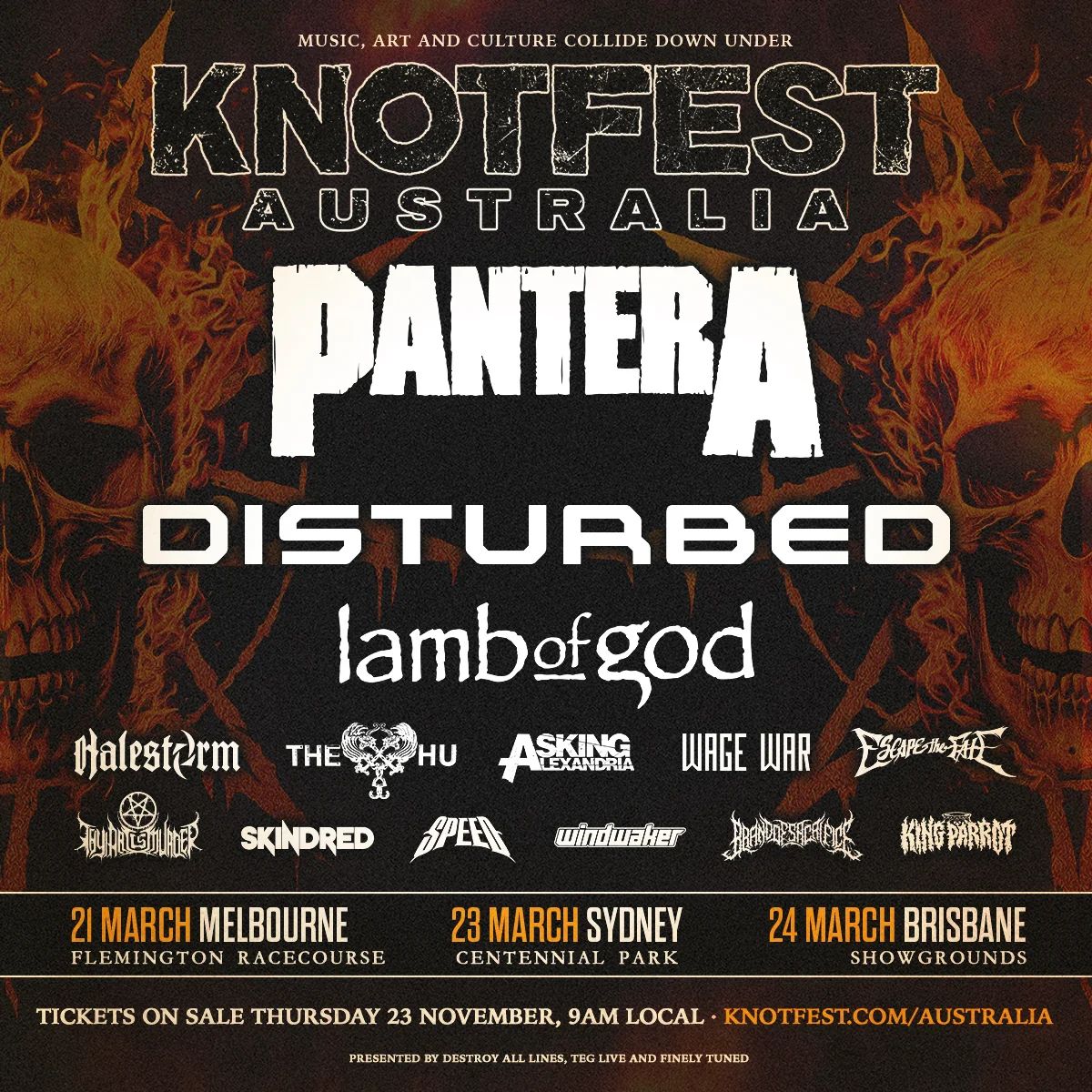 PANTERA And DISTURBED To Headline KNOTFEST AUSTRALIA 2024   KNOTFEST AUSTRALIA 2024 