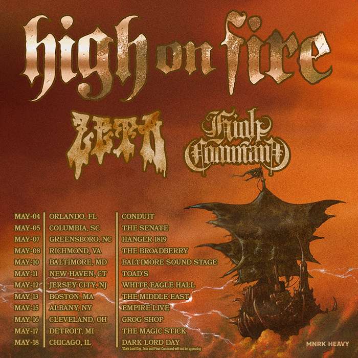 High On Fire announce Spring U.S. tour with Zeta and High Command