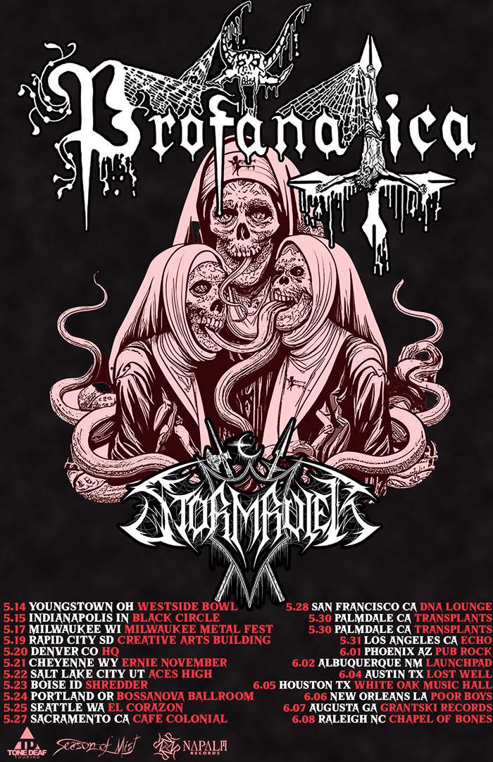 Profanatica announce U.S. headlining Summer tour with Stormruler