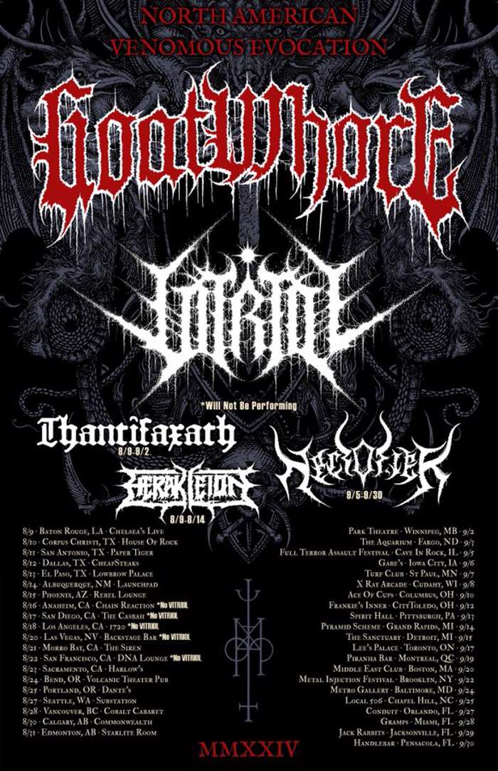 GOATWHORE, VITRIOL & NECROFIER Add More Dates To Their Tour
