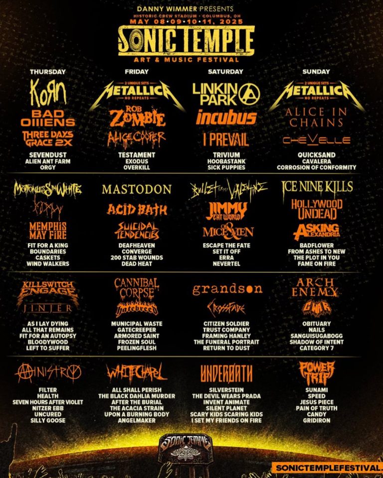SONIC TEMPLE 2025 Festival: Full Lineup Announced