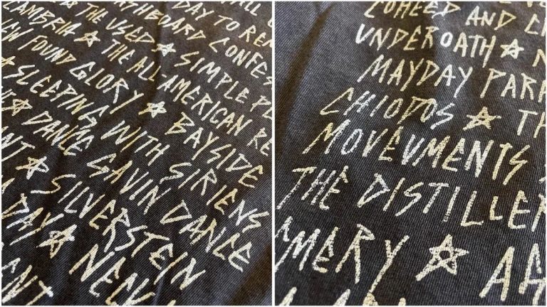 When We Were Young festival official merch is filled with band name typos