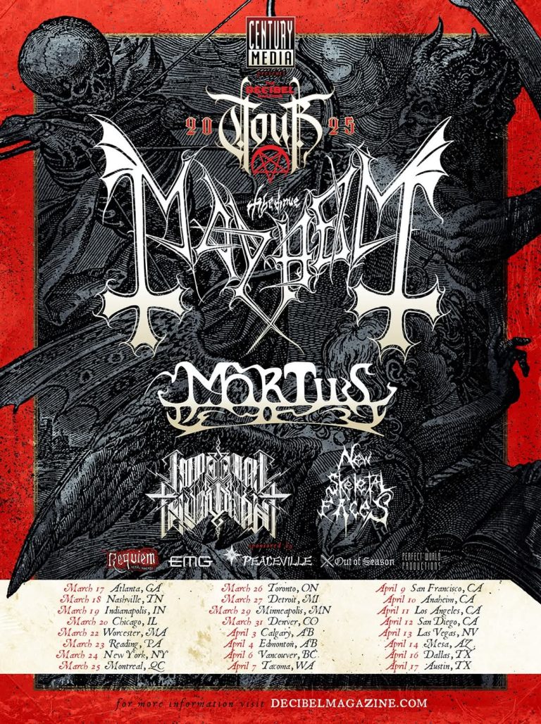 MAYHEM, MORTIIS, IMPERIAL TRIUMPHANT & NEW SKELETAL FACES Announce North American Tour