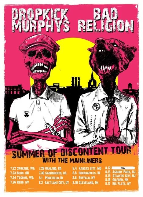 DROPKICK MURPHYS And BAD RELIGION Announce ‘Summer Of Discontent’ 2025 Tour