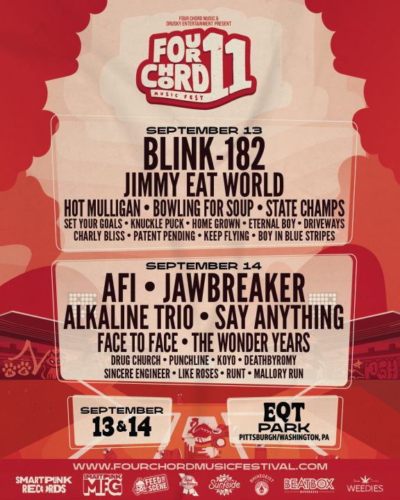 BLINK-182, AFI, JAWBREAKER & More Set For Four Chord Music Festival 2025