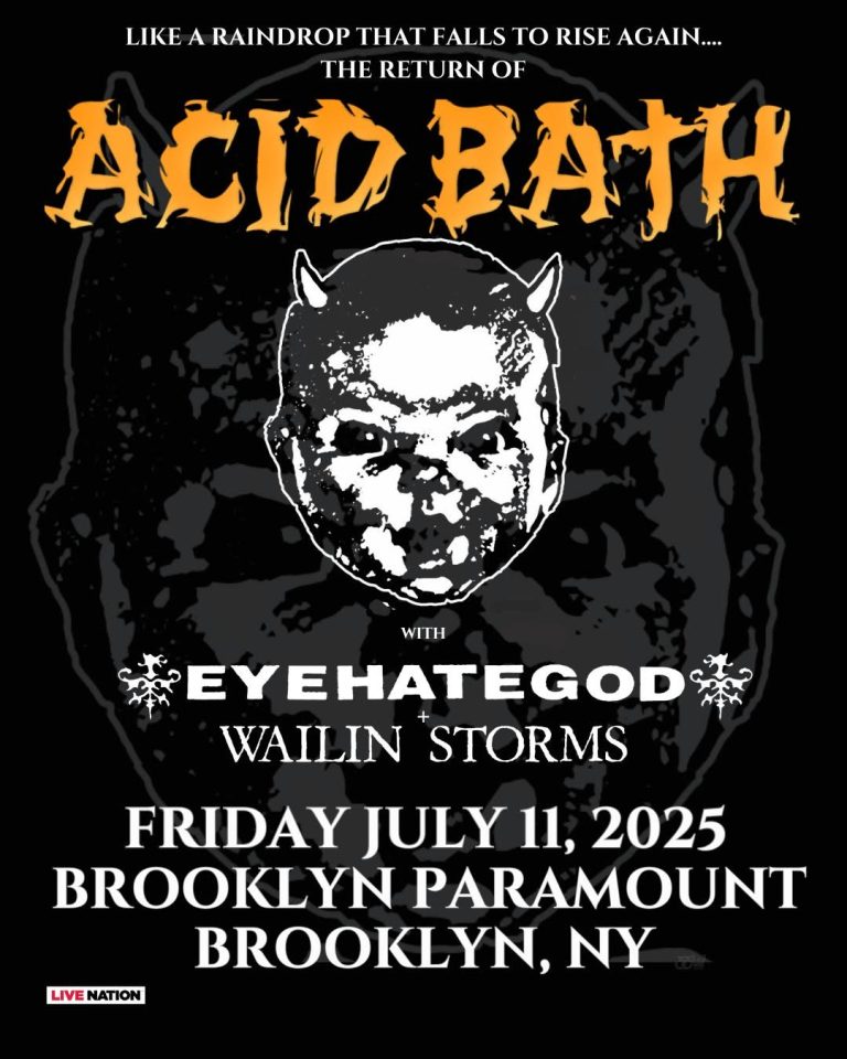 Acid Bath announce Brooklyn, NY show with Eyehategod and Wailin Storms