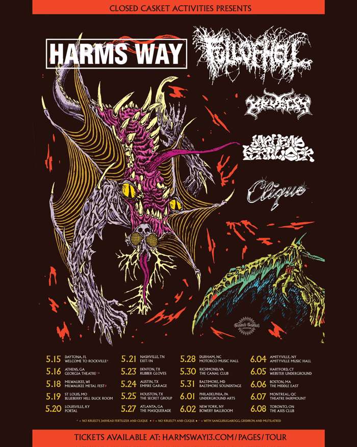 FULL OF HELL & HARM’S WAY Announce North American Tour With KRUELTY, JARHEAD FERTILIZER & CLIQUE