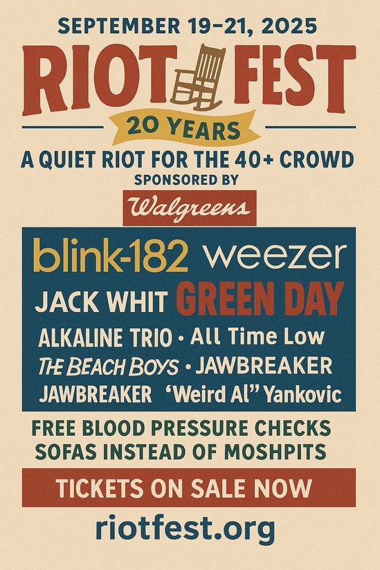 Riot Fest Turns 20, Officially Becomes A “Quiet Riot” For The 40+ Crowd: Sofas Instead Of Moshpits
