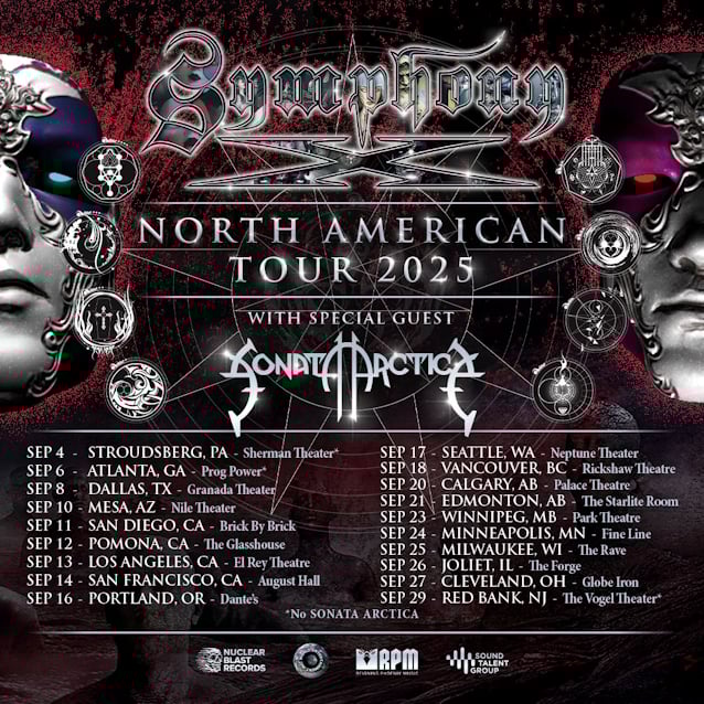 SYMPHONY X Announces Summer/Fall 2025 North American Tour With SONATA ARCTICA; BLABBERMOUTH.NET Presale