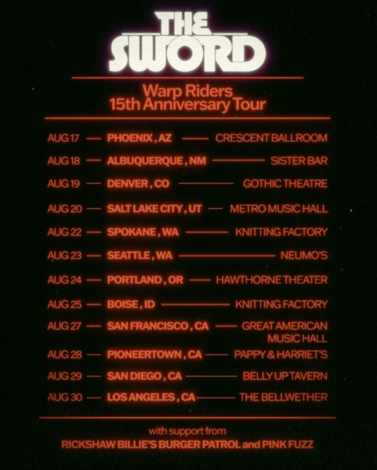 THE SWORD Announces Western US Tour Performing Warp Riders Front To Back For 15th Anniversary