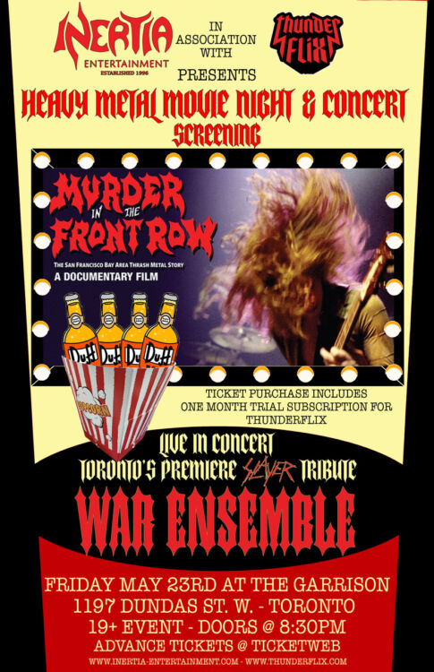 Toronto Screening Of “Murder In The Front Row” Documentary To Include Performance By SLAYER Tribute Act WAR ENSEMBLE