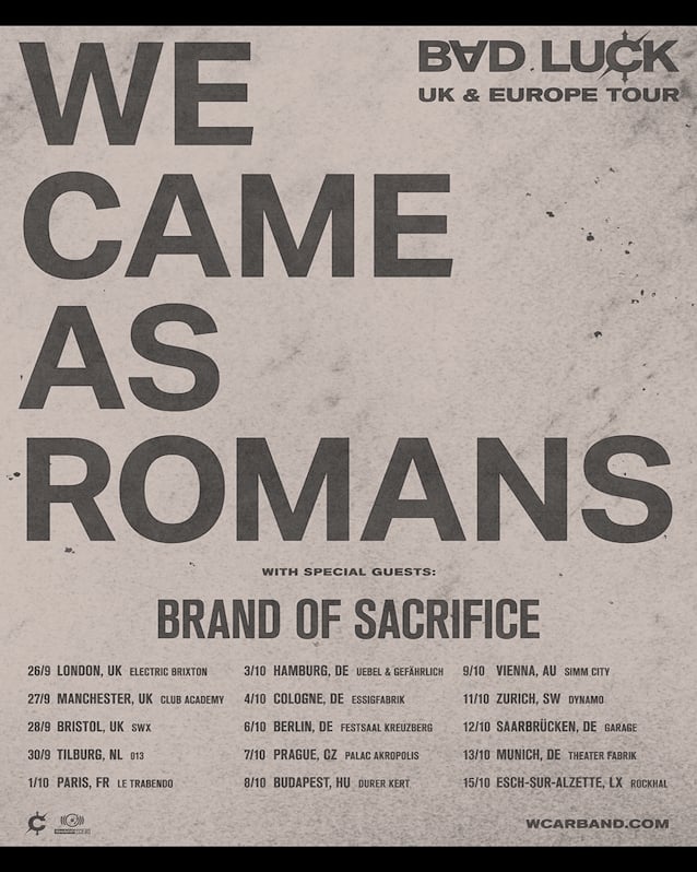 WE CAME AS ROMANS Announce ‘Bad Luck’ 2025 World Tour