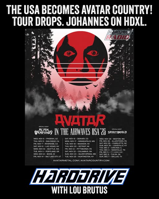AVATAR have dropped dates for their “In the Airwaves” USA ’25 Tour with ALIEN WEAPONRY and SPIRIT WORLD