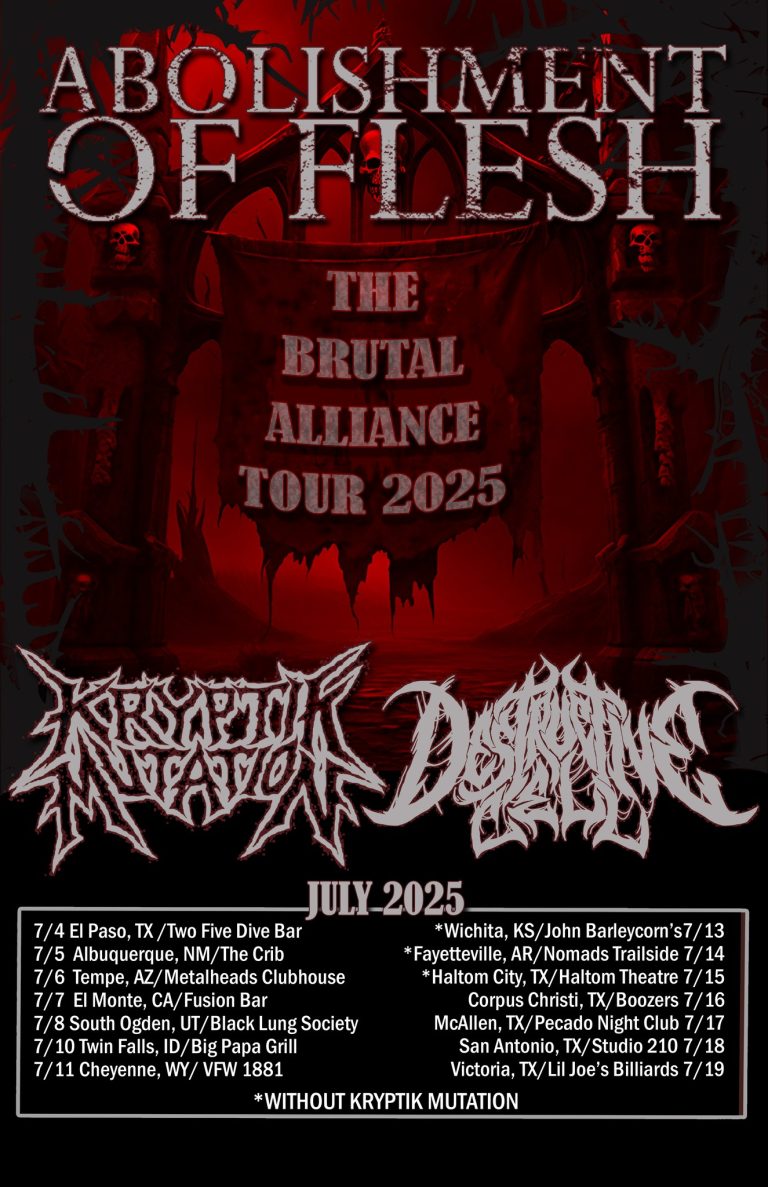 ABOLISHMENT OF FLESH Announce “Brutal Alliance Tour 2025” with KRYPTIK MUTATION