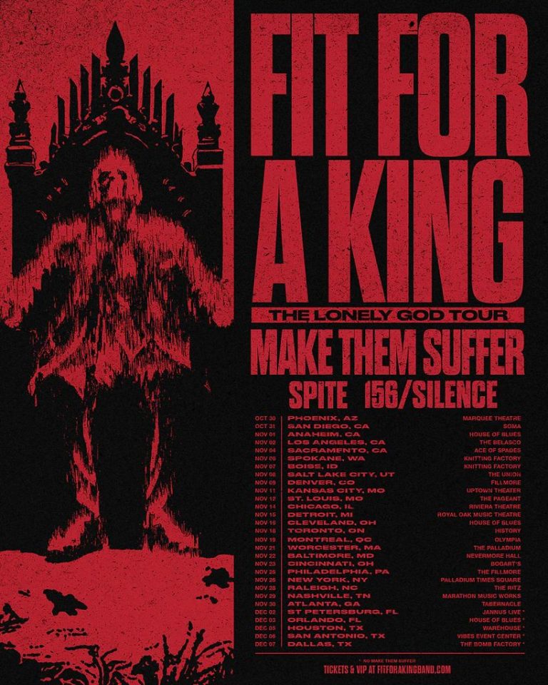 Fit For A King Unveil North American Tour with Make Them Suffer, Spite and 156/Silence