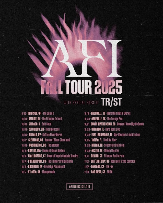AFI Announces Fall 2025 Headline Tour With TR/ST