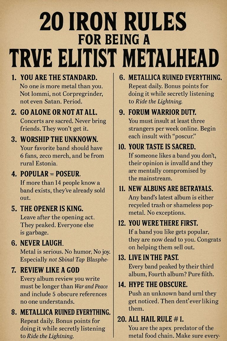 20 Iron Rules for Being a Trve Elitist Metalhead