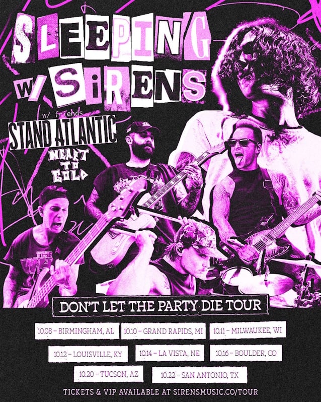 SLEEPING WITH SIRENS Announces Fall 2025 'Don't Let The Party Die' Tour
