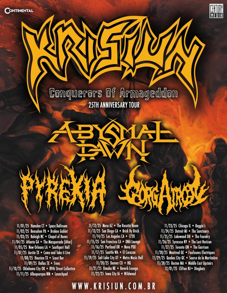 Krisiun To Perform ‘Conquerors Of Armageddon’ Album On 2025 North American Tour With Abysmal Dawn, Pyrexia and Gorgatron