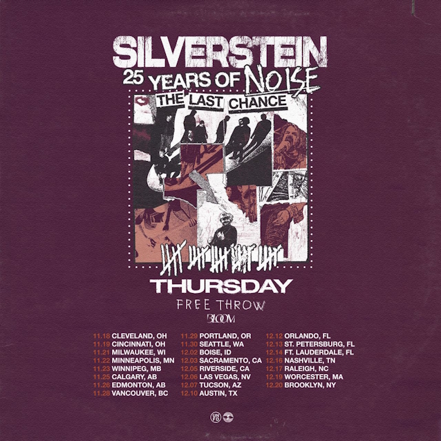 SILVERSTEIN Announces Final Leg Of '25 Years Of Noise' Tour