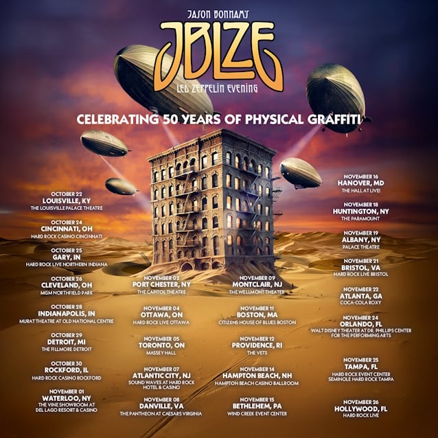 JASON BONHAM’S LED ZEPPELIN EVENING Announces Fall 2025 Leg Of Tour Celebrating 50th Anniversary Of ‘Physical Graffiti’