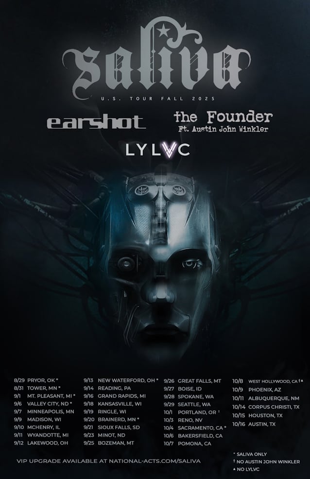 SALIVA Announces Summer/Fall 2025 Tour With EARSHOT, THE FOUNDER And LYLVC