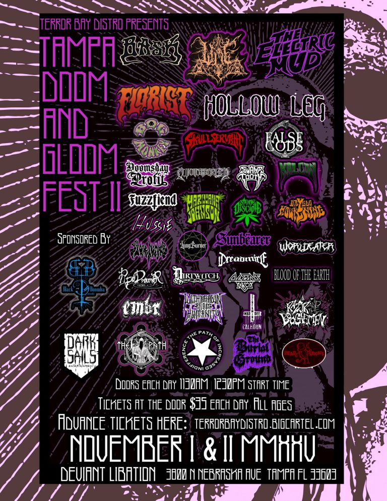 Tampa Doom & Gloom Fest II announced for November 1st & 2nd, 2025