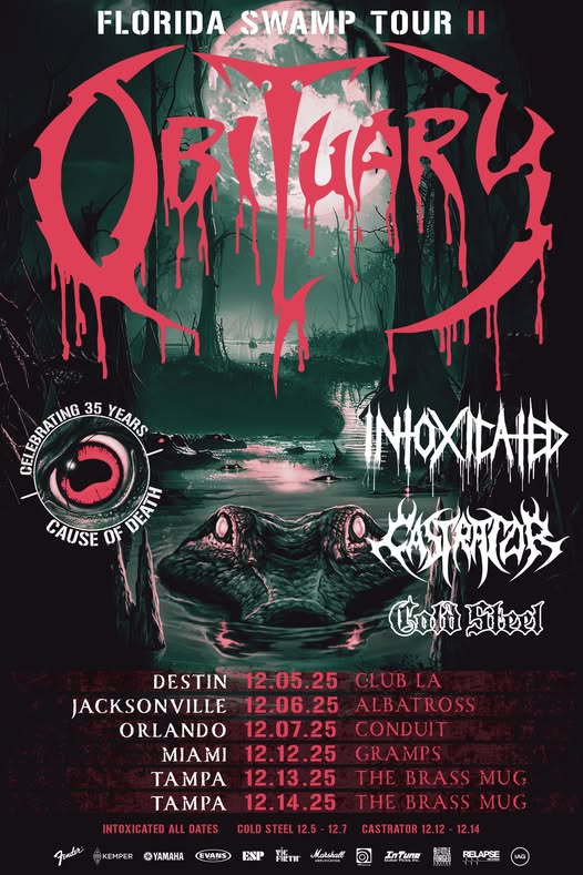 OBITUARY Announce Florida Swamp Tour II – Closing Out the 35th Anniversary of Cause of Death