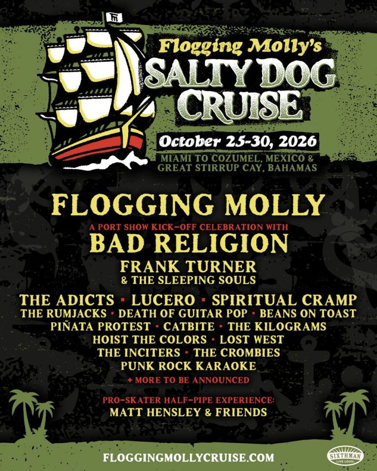 Flogging Molly’s Salty Dog Cruise 2026 Sets Sail — Pints, Punk, and Open Seas Await