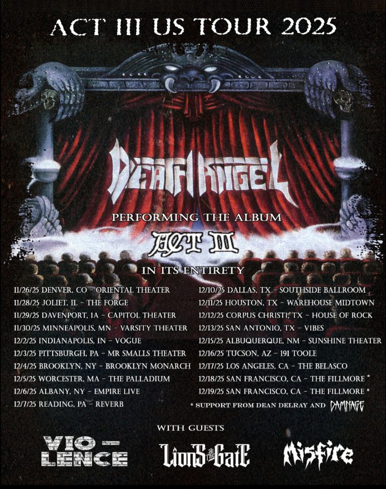 Toxic Holocaust Out, Vio-lence In for Death Angel’s Upcoming U.S. Tour