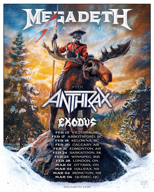 Megadeth announce winter 2026 Canadian Tour