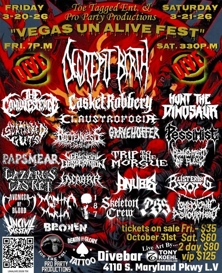 Vegas Un-Alive Fest 2026 Announces Brutal Two-Day Lineup for March