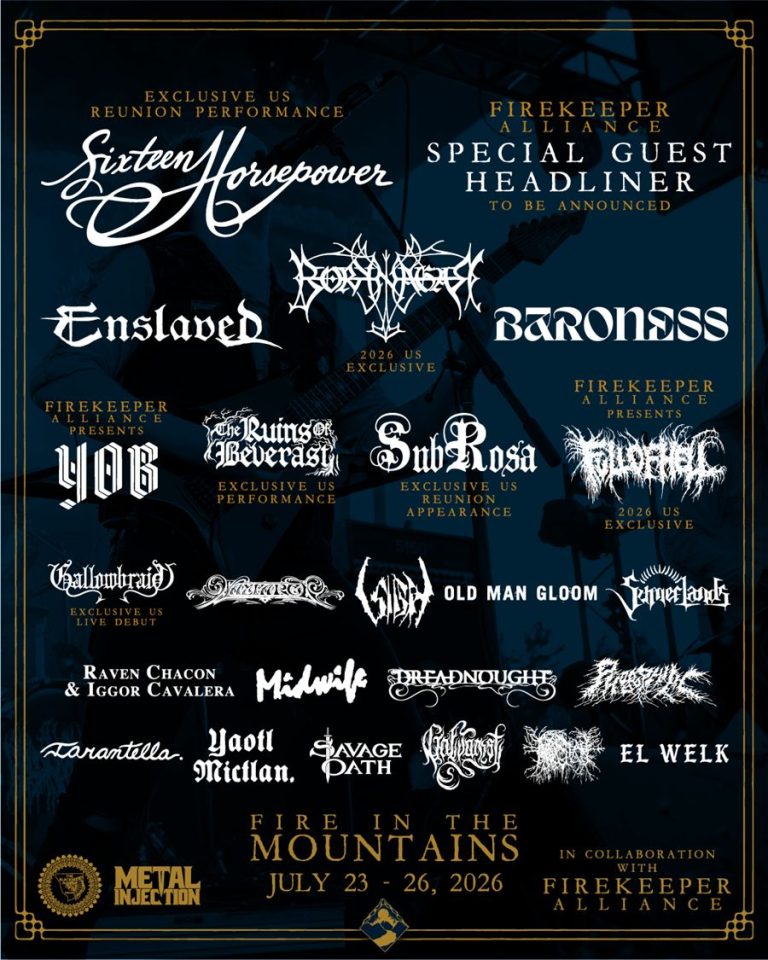 Fire in the Mountains 2026 Announces Major Lineup Additions, Including SubRosa Reunion, Full of Hell Exclusive Set, and Raven Chacon with Iggor Cavalera