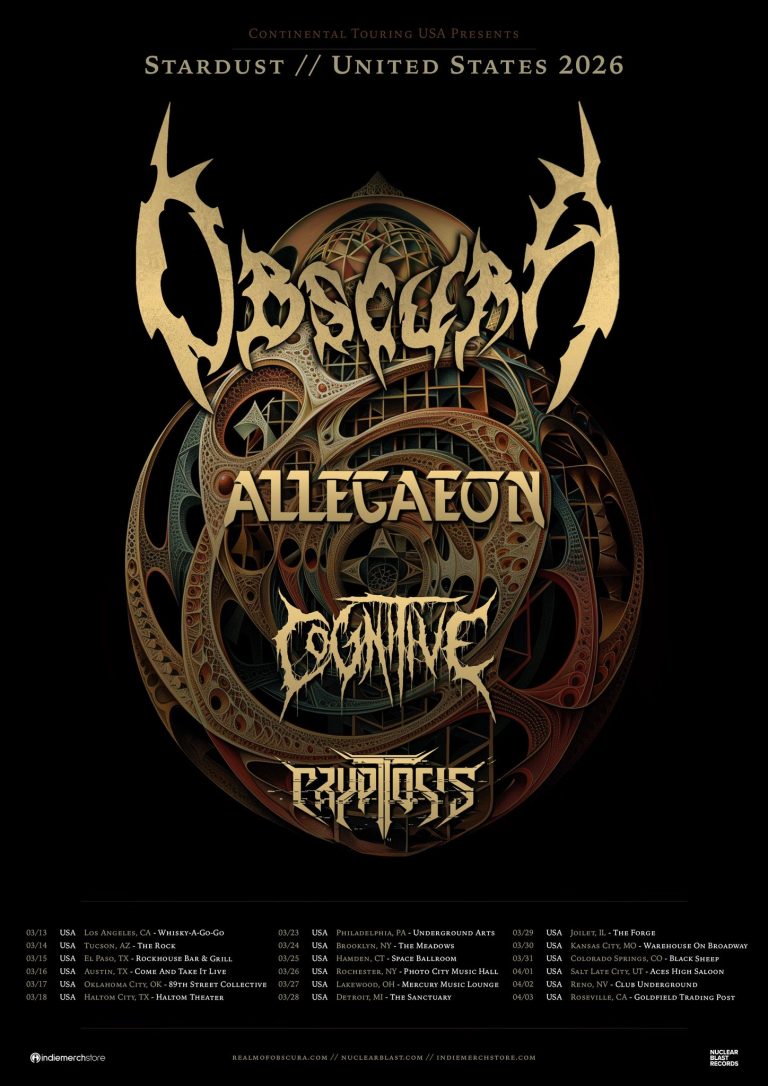 OBSCURA Announce ‘Stardust’ U.S. Tour 2026 With ALLEGAEON, COGNITIVE And CRYPTOSIS