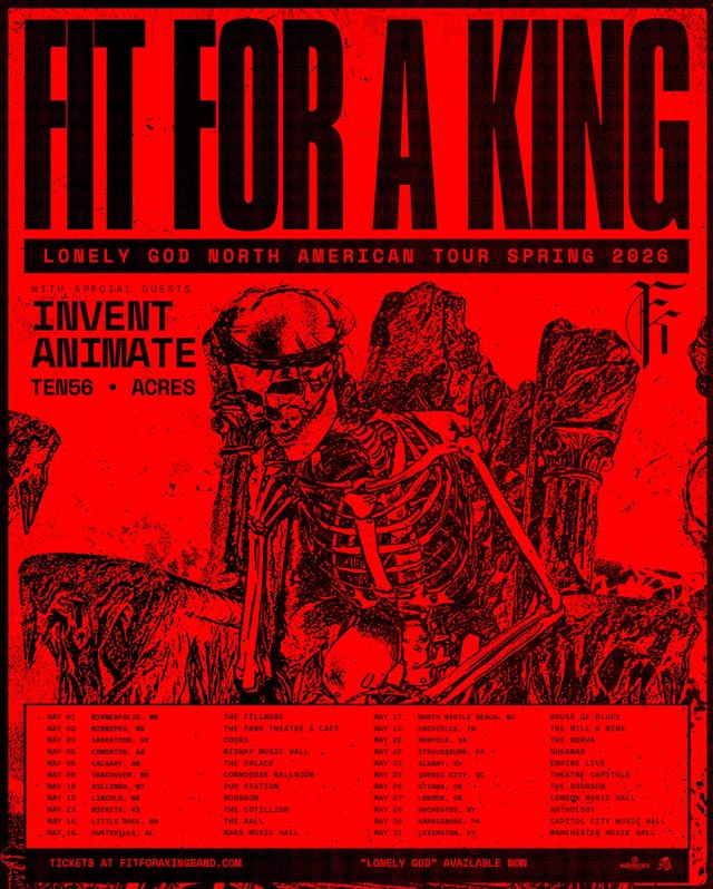 Fit For A King announce spring 2026 North American tour
