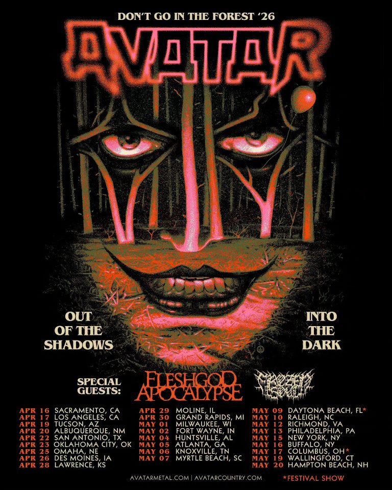 AVATAR Announce Spring 2026 North American Tour With FLESHGOD APOCALYPSE And FROZEN SOUL