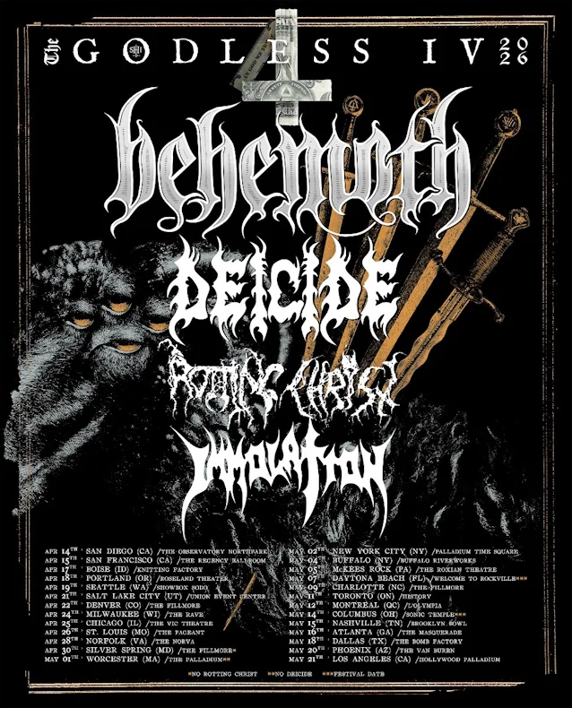 BEHEMOTH Announce Devastating Spring 2026 North American Tour With DEICIDE, ROTTING CHRIST And IMMOLATION