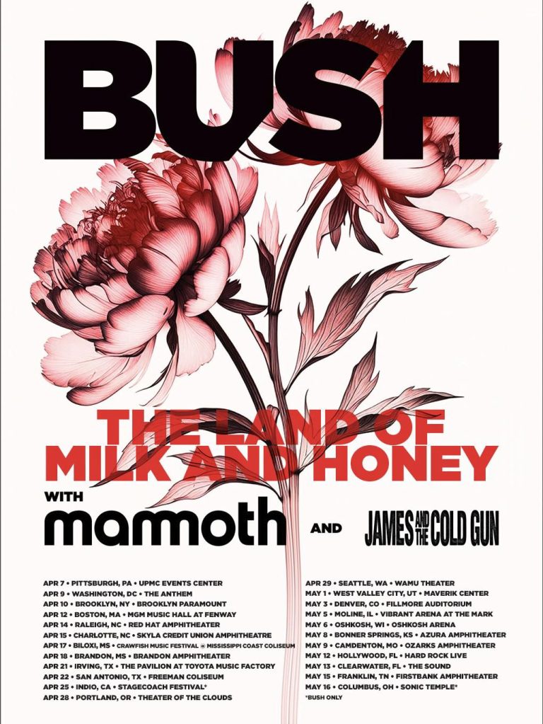 BUSH Announce Spring 2026 U.S. Tour With Mammoth and James And The Cold Gun