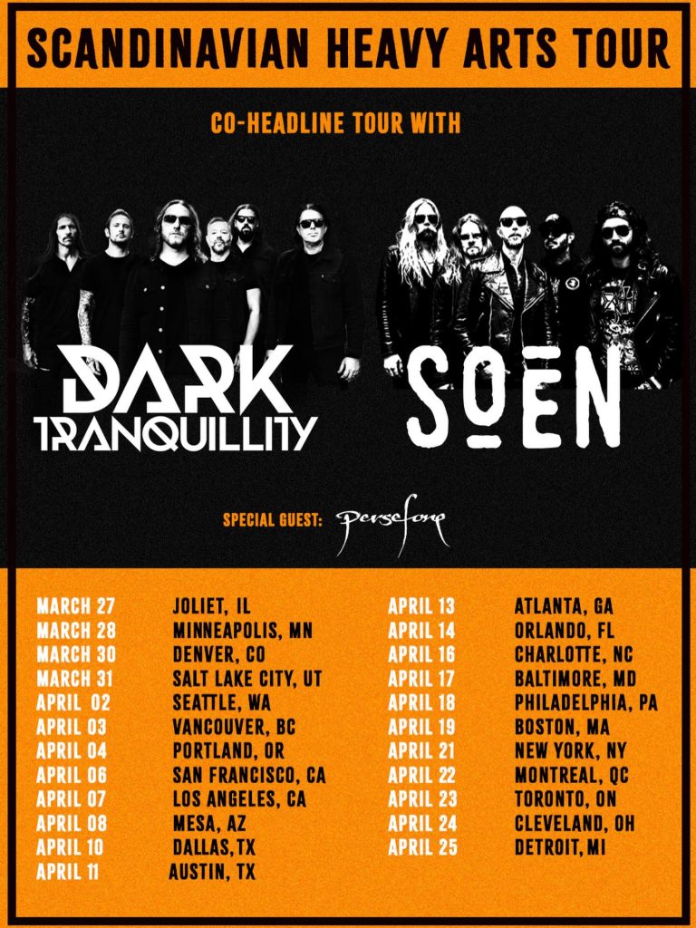 DARK TRANQUILLITY Return To The U.S. With SOEN On Scandinavian Heavy Arts Tour 2026