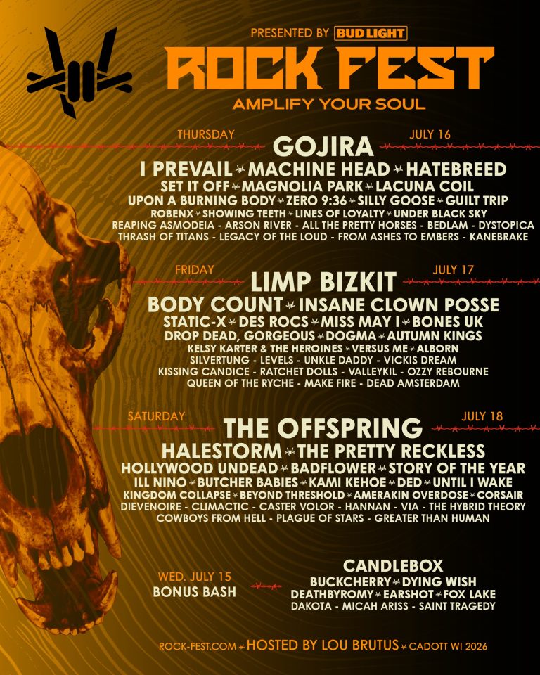 LIMP BIZKIT, THE OFFSPRING & GOJIRA To Headline Rock Fest 2026 In Cadott, Wisconsin