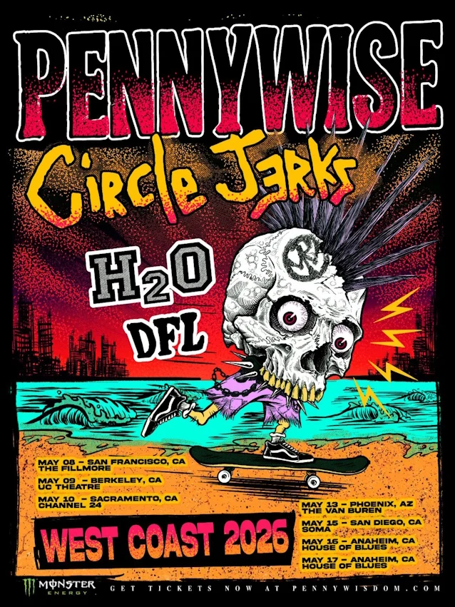 Pennywise Announce Spring 2026 West Coast Tour With Circle Jerks, H2O And DFL