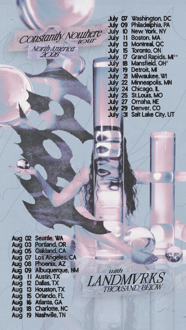 POPPY Announces “Constantly Nowhere” Summer 2026 North American Tour With LANDMVRKS And THOUSAND BELOW
