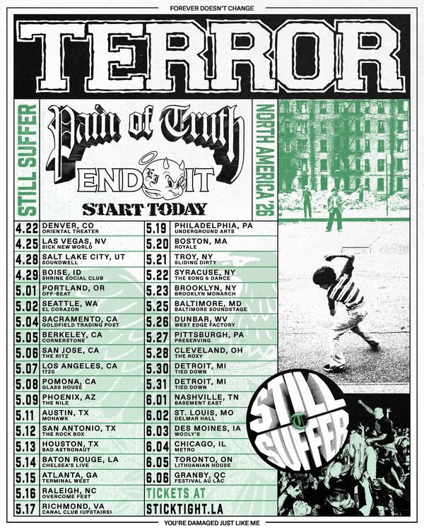 TERROR Announce Spring North American Tour With PAIN OF TRUTH, END IT & START TODAY