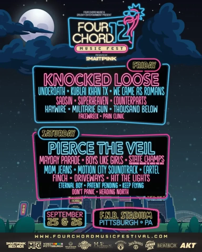 Four Chord Music Fest 12 Returns To Pittsburgh With KNOCKED LOOSE, PIERCE THE VEIL & Massive 2026 Lineup
