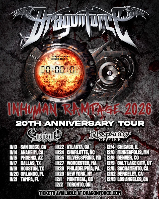 DRAGONFORCE Announce North American Tour Celebrating 20 Years Of ‘Inhuman Rampage’