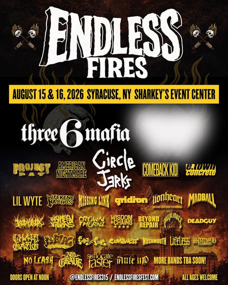 THREE 6 MAFIA, PROJECT PAT, AMERICAN NIGHTMARE, COMEBACK KID, CIRCLE JERKS & More Announced For Endless Fires 2026